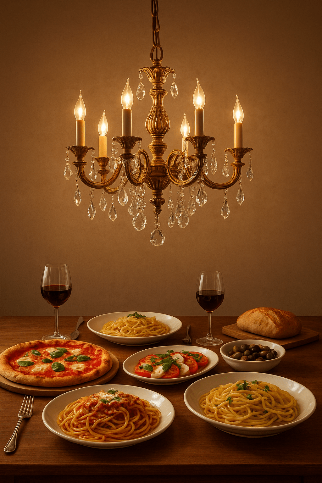 Chandelier Club with Italian Food